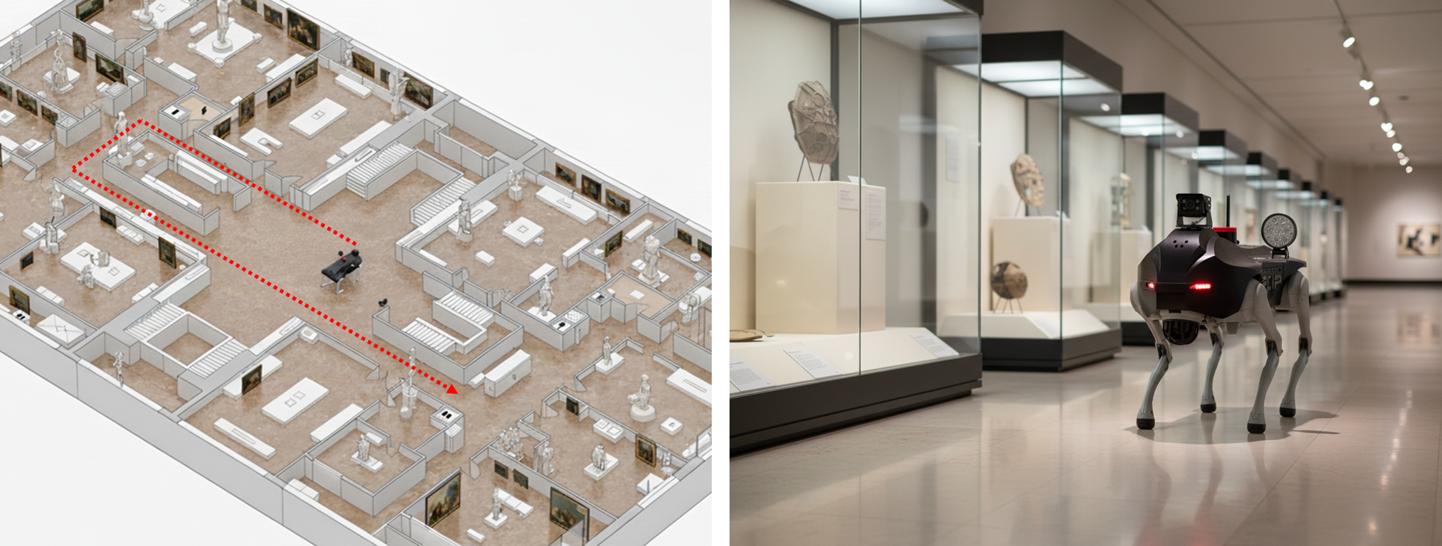 Robot de surveillance EKTO-1 dans un musée